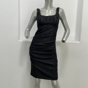 Nicole Miller  Sleeveless Sheath Tuck Dress  Cocktail Party Size 2
